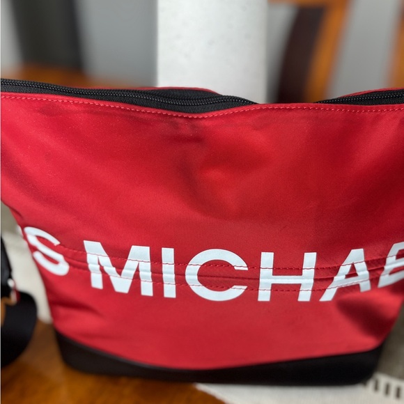 Michael Kors Red and Black Crossbody Nylon Messenger Bag - Picture 7 of 8